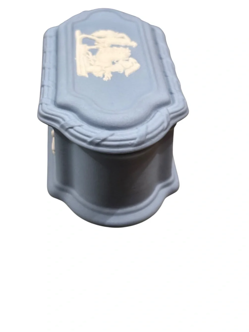 Wedgewood Portland Blue Jasperware Rectangular Lidded Trinket Box